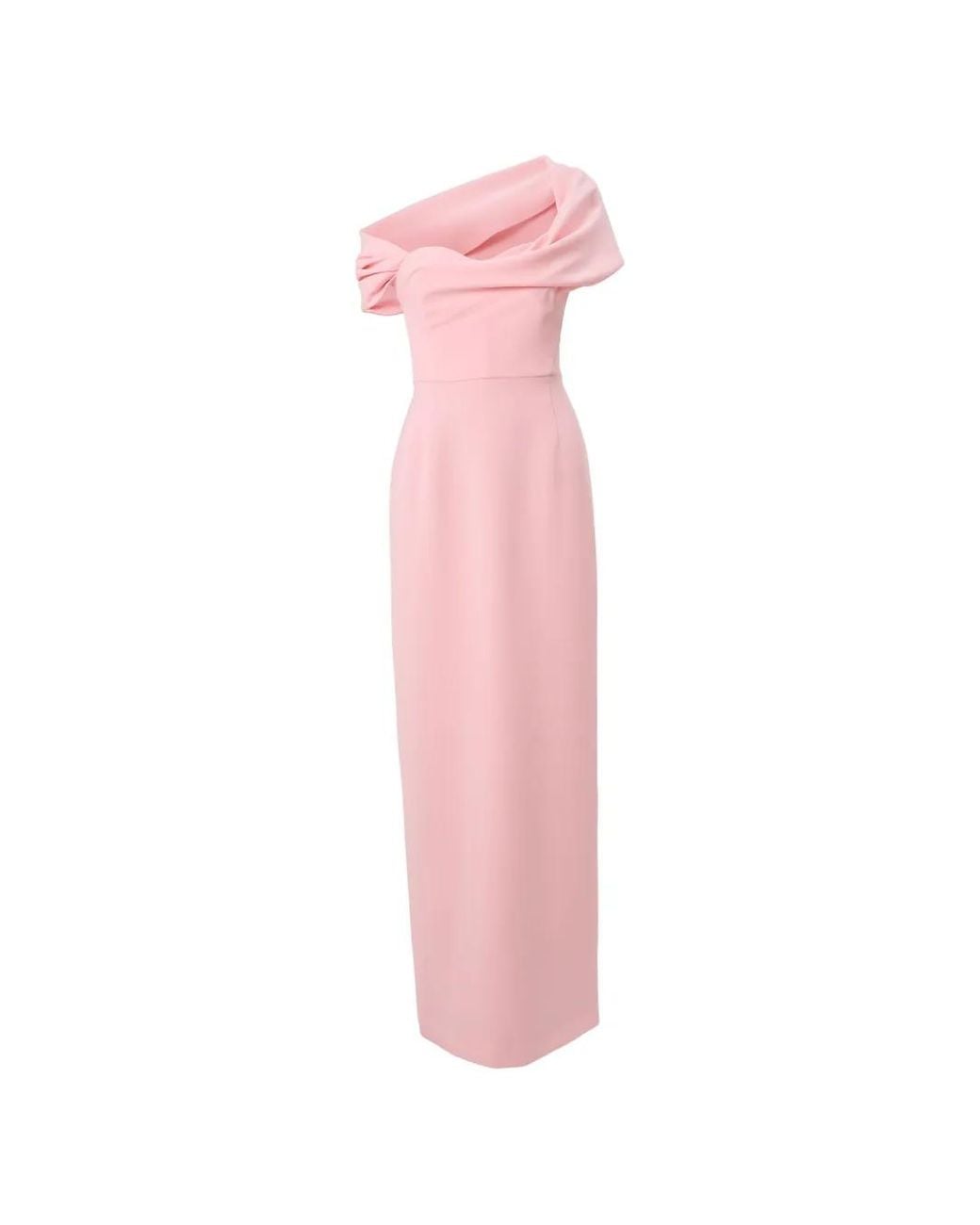 Carolina Herrera Pink Draped Off-Shoulder Gown