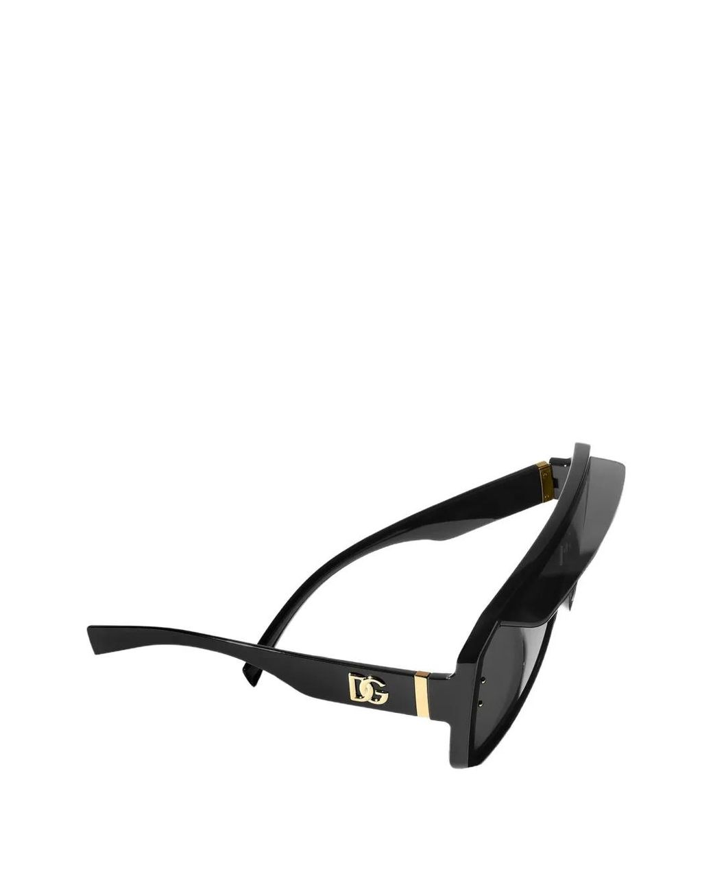 Dolce & Gabbana Black Lunettes De Soleil Géométriques Dg Crossed À Plaque Logo