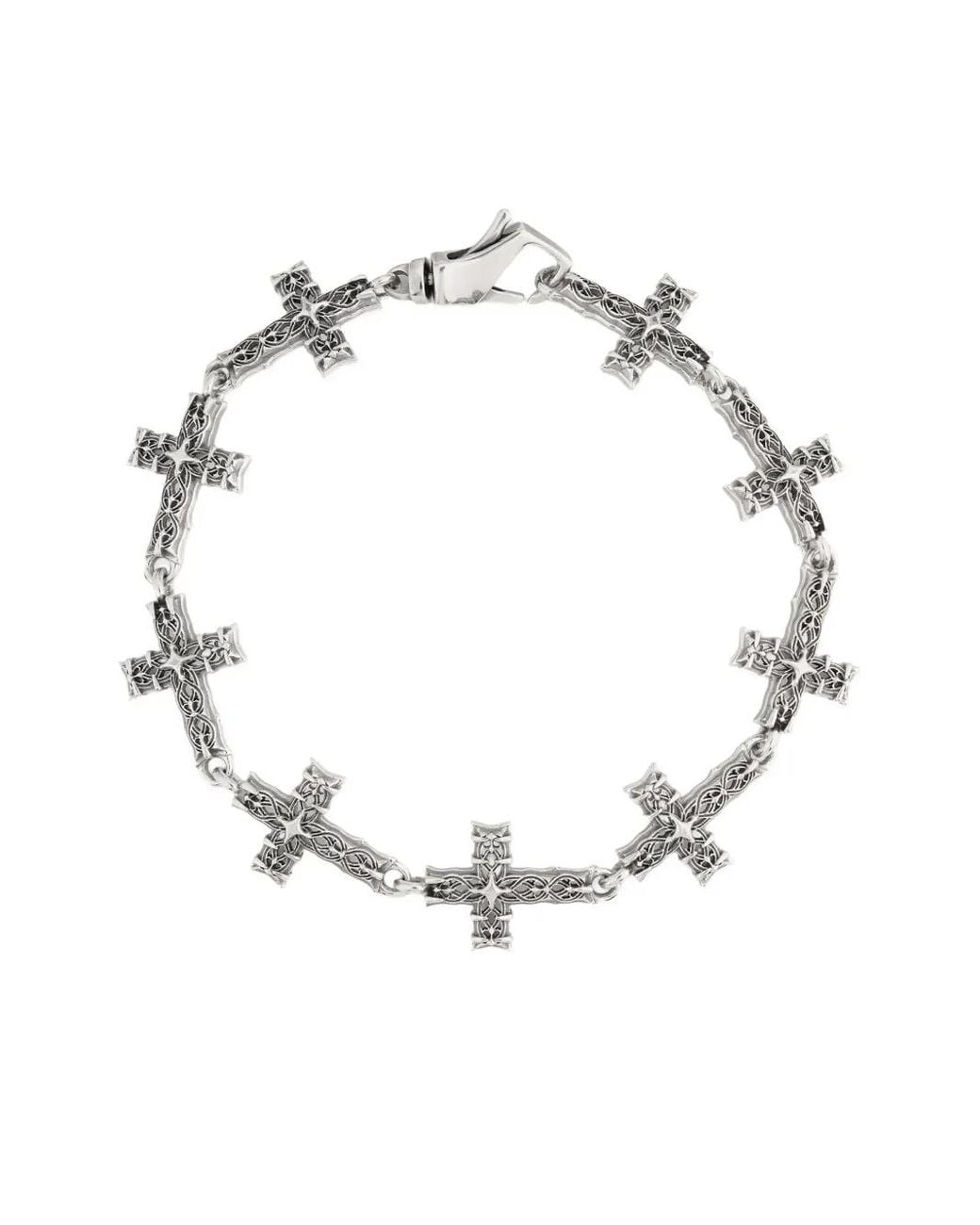 Emanuele Bicocchi Metallic Notre-Dame Cross Bracelet