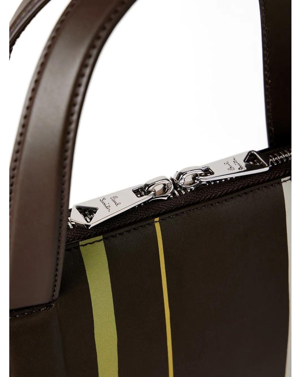 Paul Smith Brown Stripes Top-Handle Briefcase for men