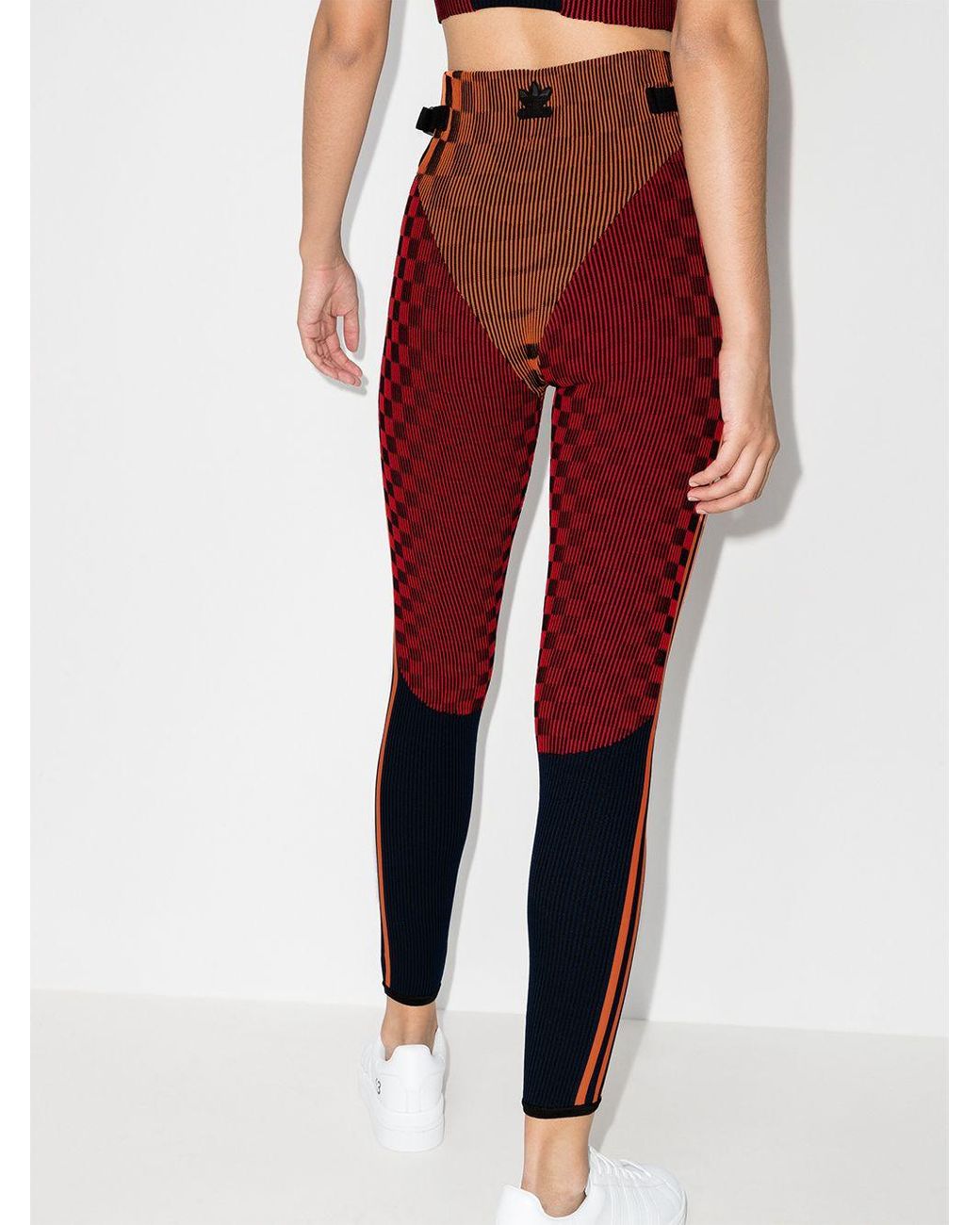 adidas Cotton X Paolina Russo Panelled leggings in Red (Orange) | Lyst