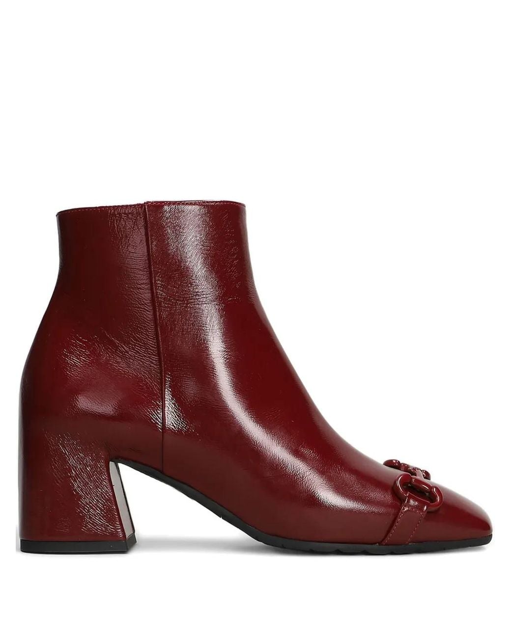 Mara Bini Red Buckle Square Toe Boots