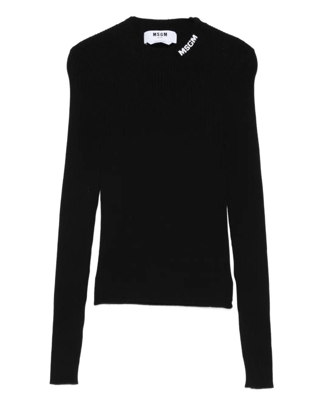 Pull Côtelé À Logo MSGM en coloris Black
