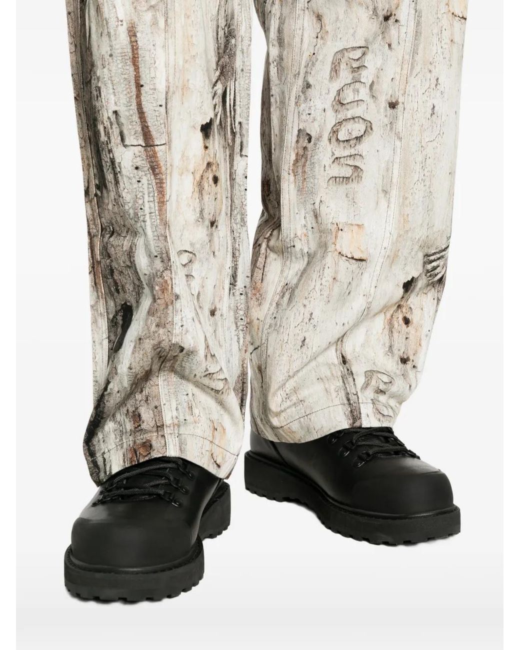 RC Outdoor Supply White Lassen Tree-Bark-Print Cargo Pants for men