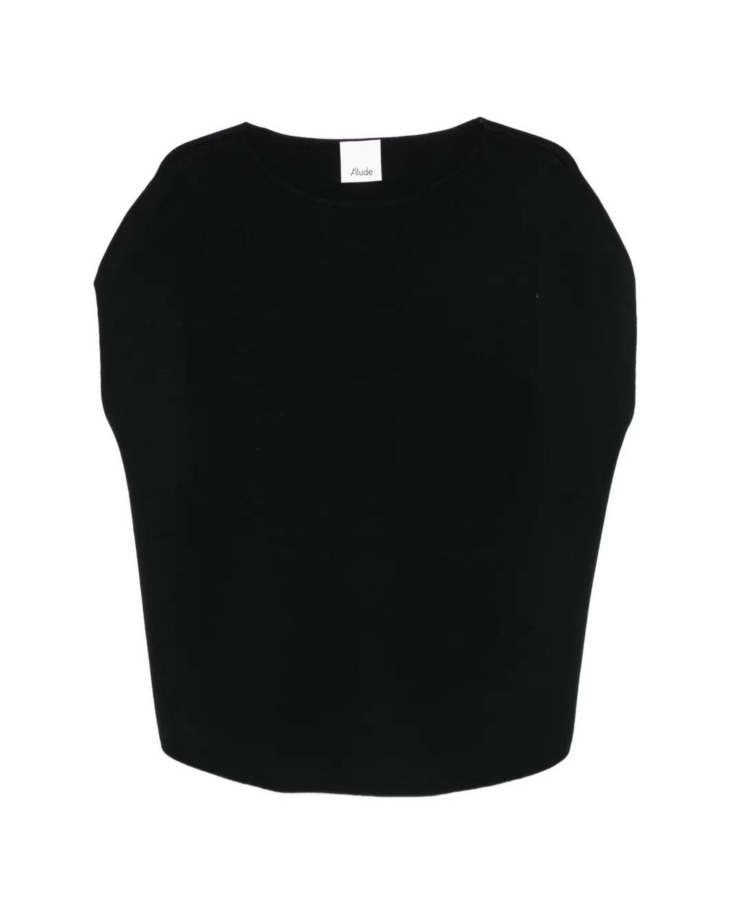 Allude Black Boat-Neck Blouse