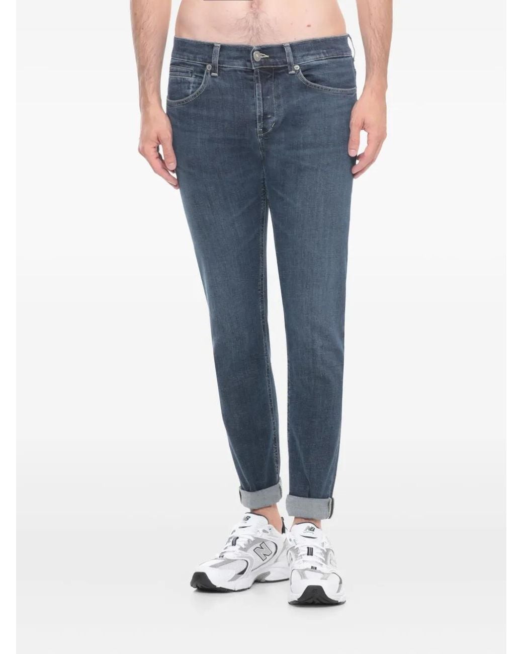 Dondup Blue Cuffed Pocket Jeans for men