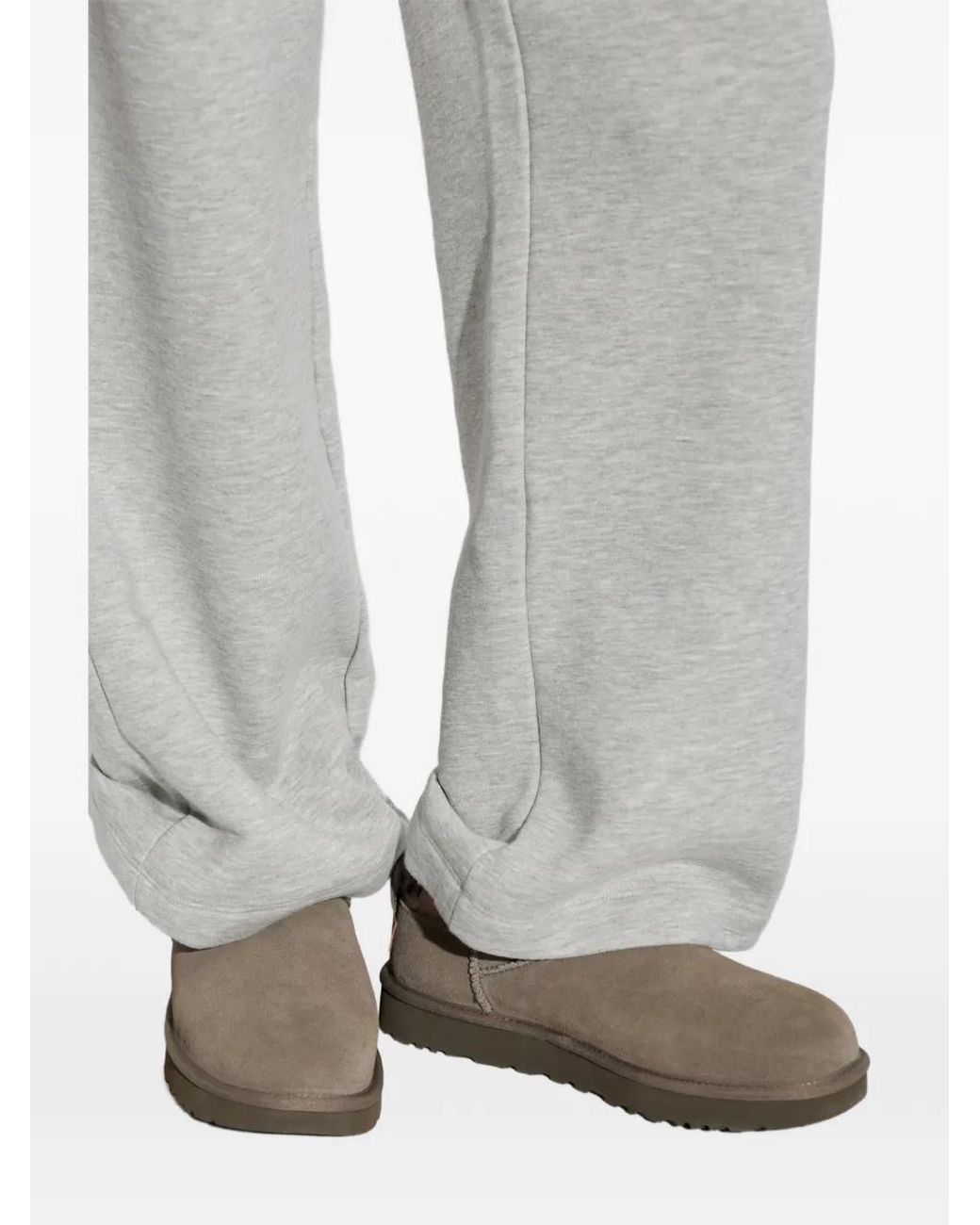 Ugg Gray Classic Micro Logo-Patch Ankle Boots
