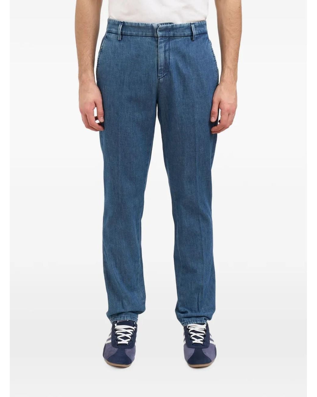 Dondup Blue Gaubert Denim Trousers for men