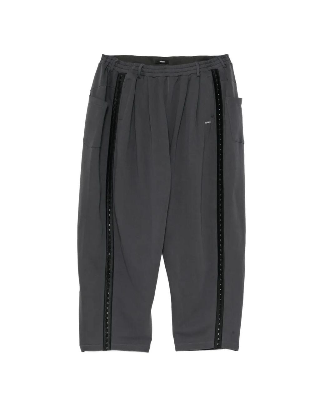 BONBOM Gray Pleated Track Pants