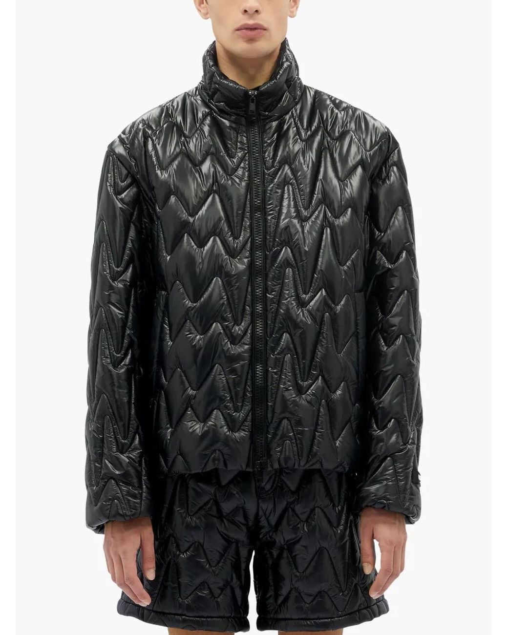 MSGM Black Quilted Padded Jacket for men