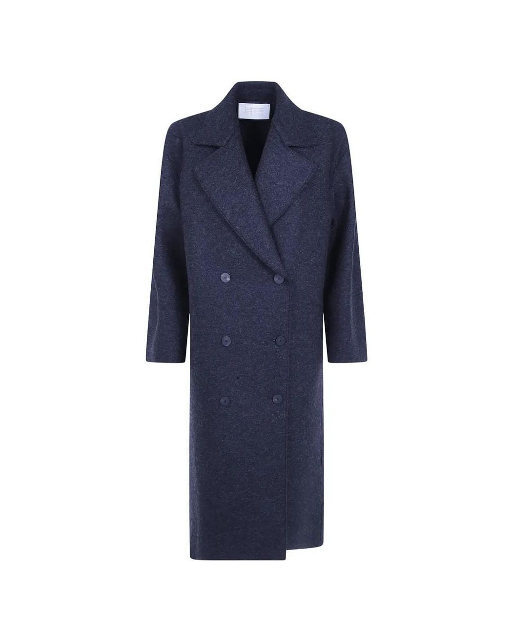Harris Wharf London Blue Double-Breasted Coat
