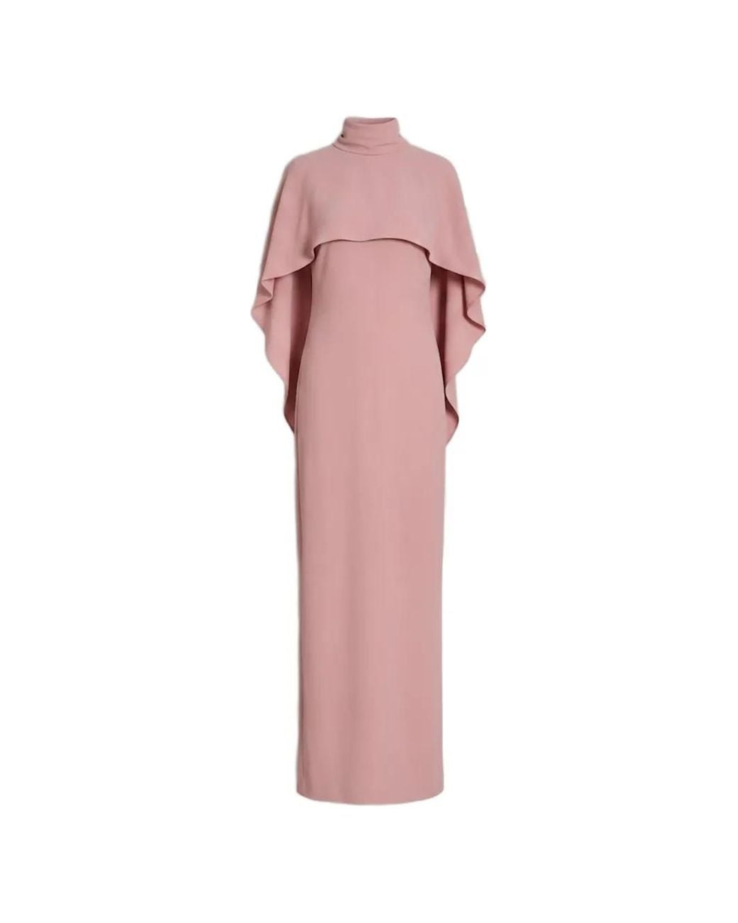 Alberta Ferretti Pink Cape-Overlay Tie-Back Maxi Dress