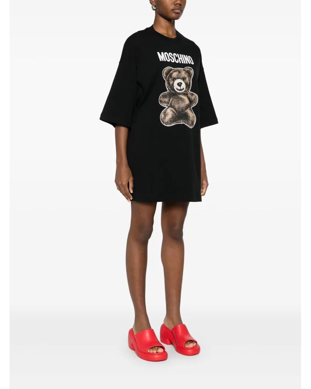 Moschino Teddy Bear Mini Dress in Black | Lyst