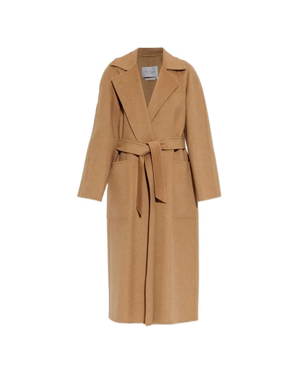 Max Mara Natural Long Camel Robe Coat