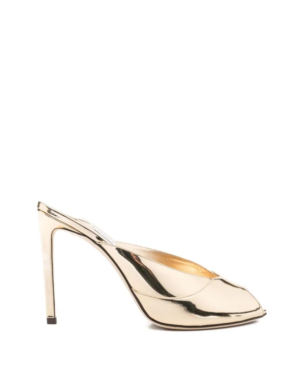 Jimmy Choo Natural Brigitte Peep-Toe Mules