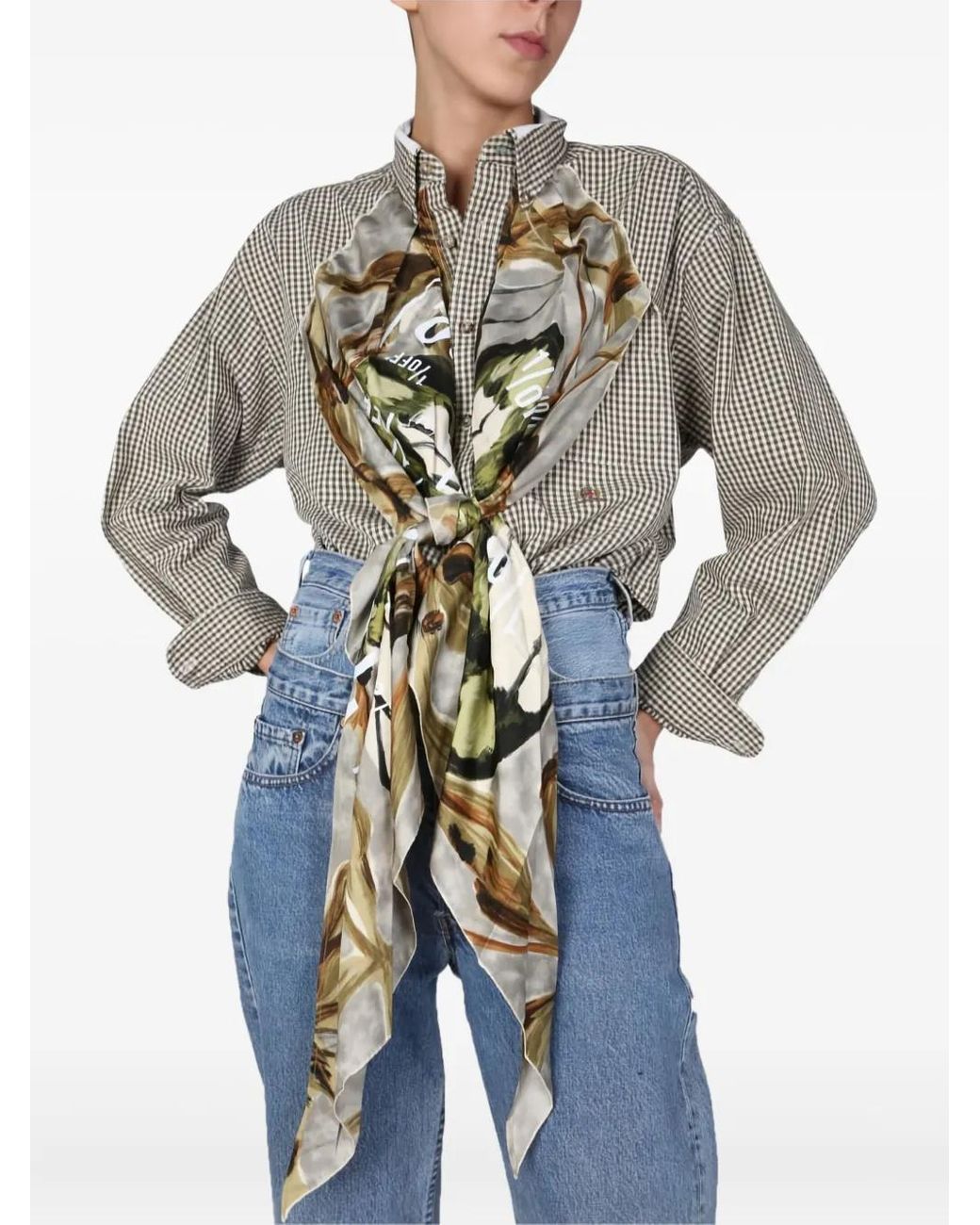 1/OFF Blue Buttoned Butterfly Top