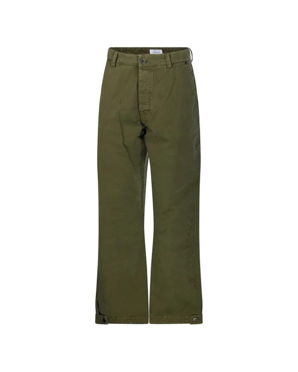Off-White c/o Virgil Abloh Green Logo-Embroidered Carpenter Trousers for men