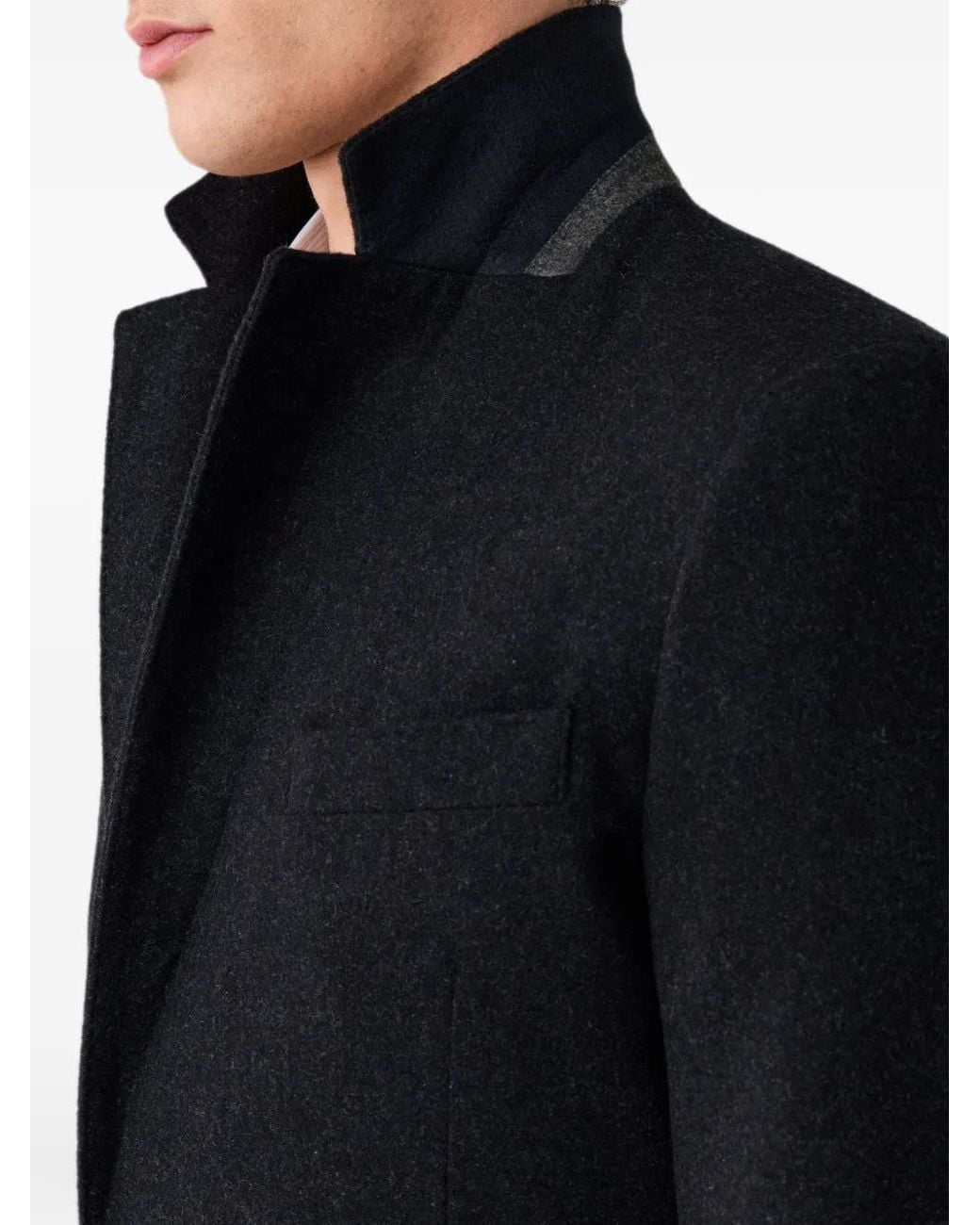 Hackett Blue Chadwick Single-Breasted Coat for men