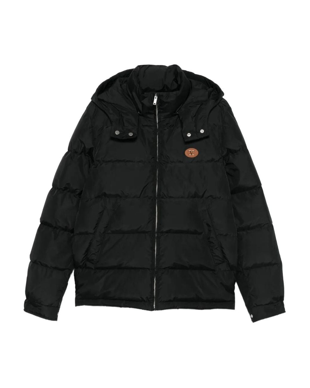 Valentino Garavani Black Quilted Hooded Jacket for men