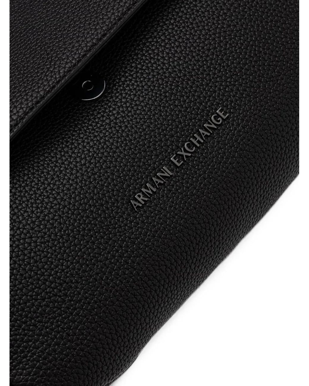 ARMANI EXCHANGE Black Pebbled Foldover Belt Bag for men