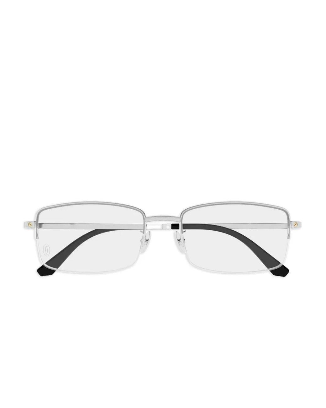 Cartier Brille Mit Eckigem Gestell in Metallic für Herren