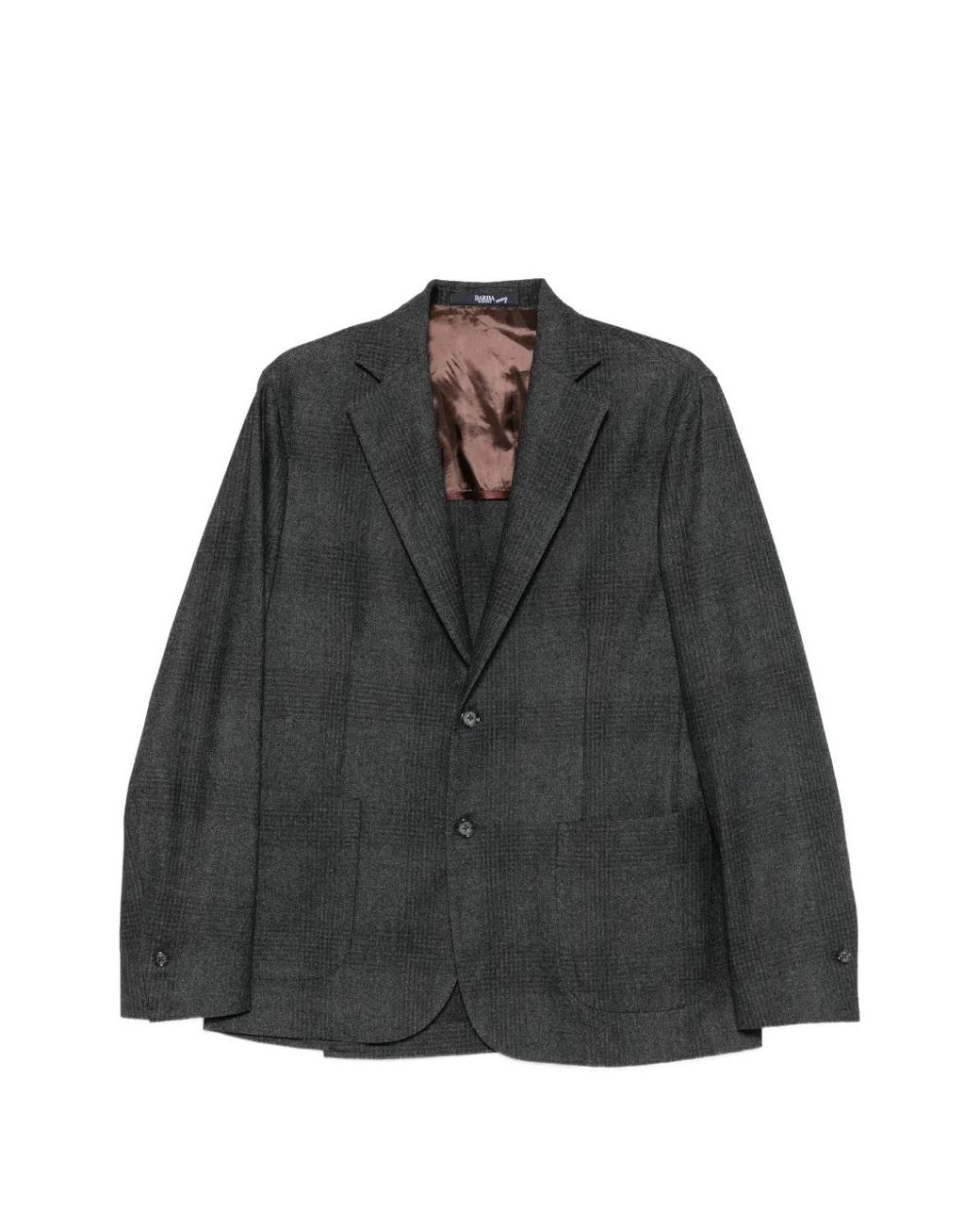 Barba Napoli Black Blazer À Carreaux for men