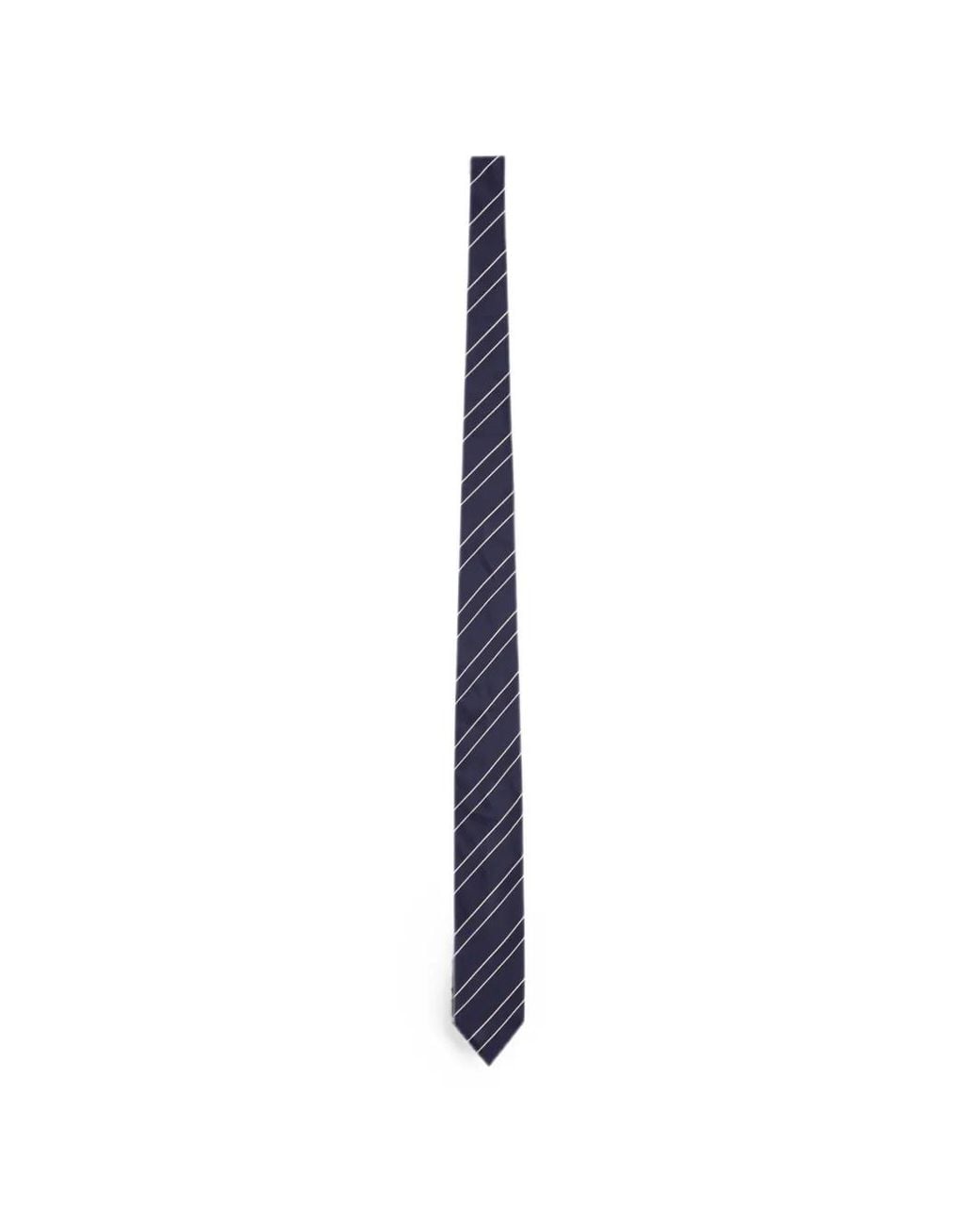 Lardini White Diagonal-Stripe Silk Tie for men
