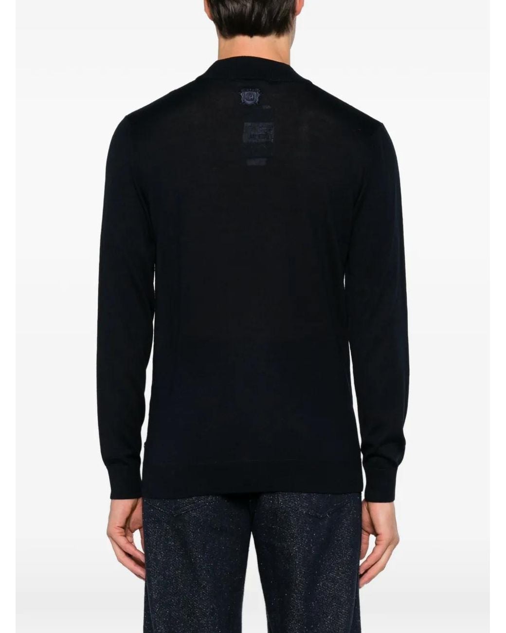 Carducci Black High-Neck Wool Sweater for men