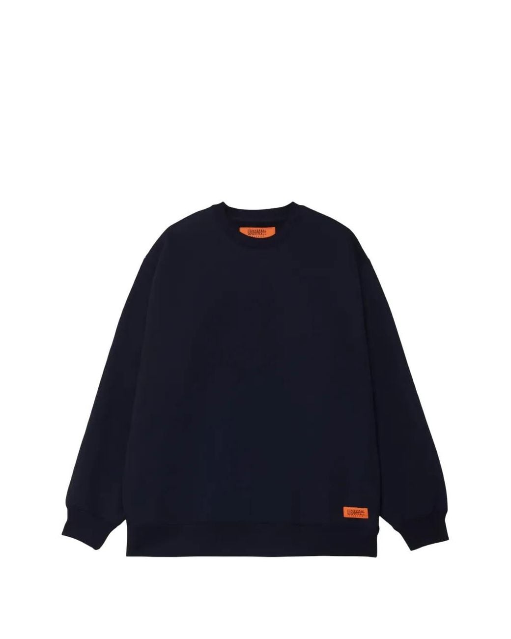 Universal Overall Blue Crew-Neck Logo-Patch Sweater