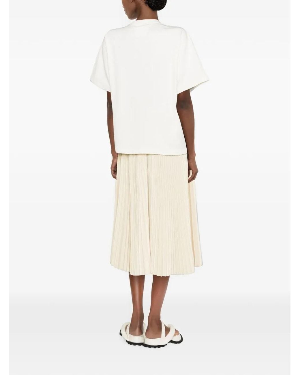 Jil Sander White Logo-Print T-Shirt