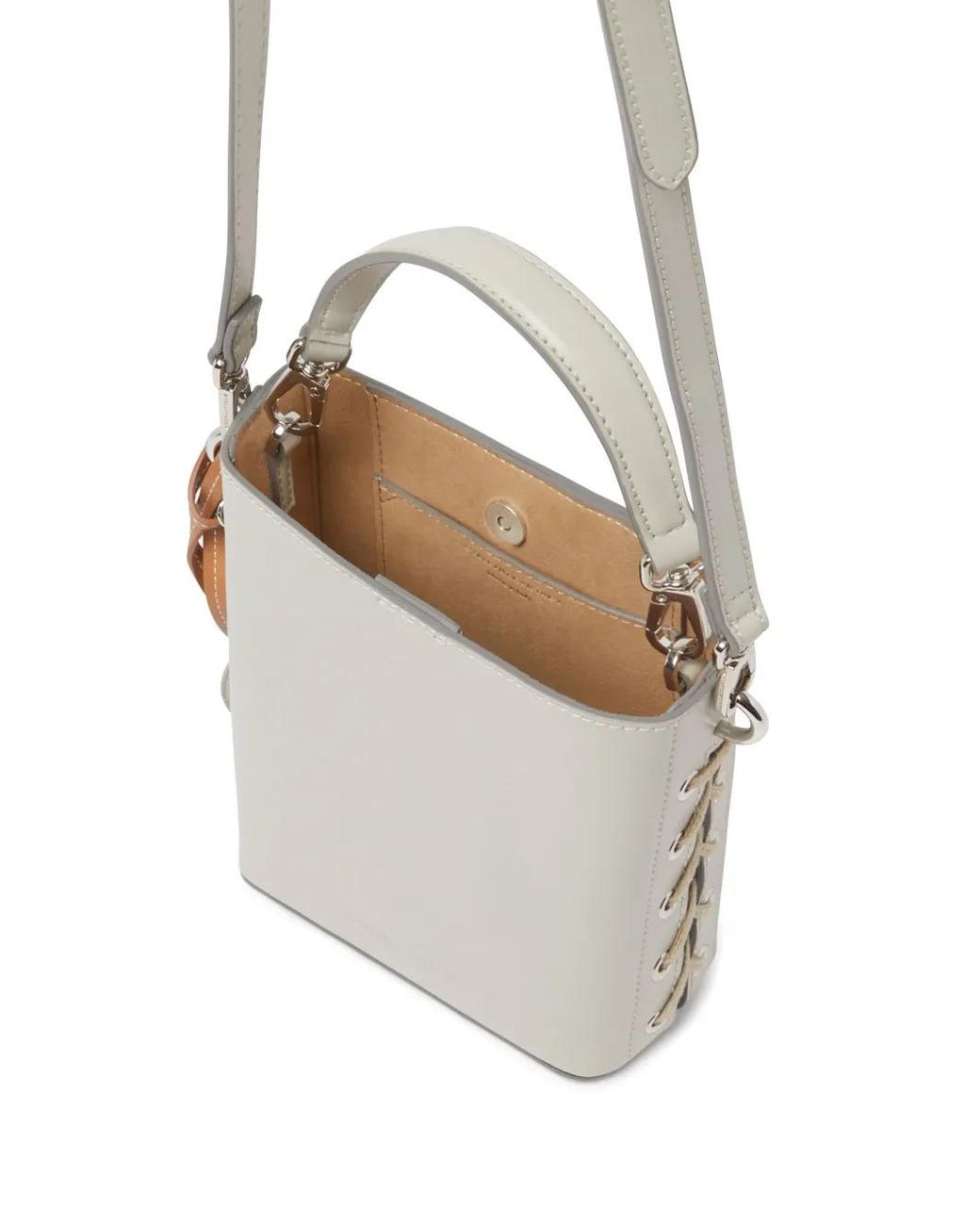 Stella McCartney White Frayme Faux-Leather Bucket Bag