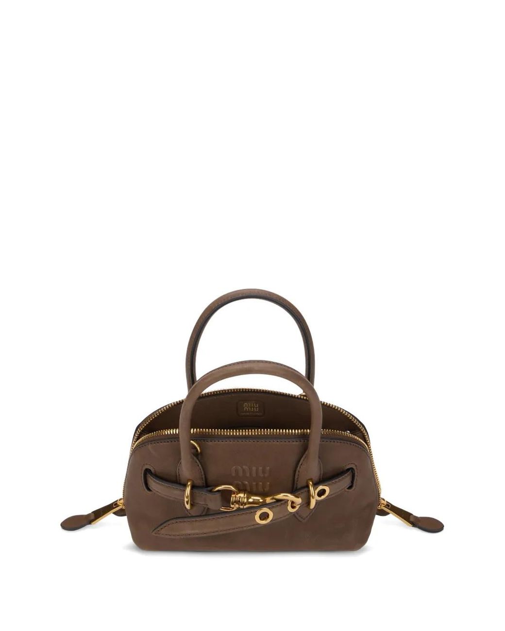 Miu Miu Natural Mini Aventure Leather Tote Bag