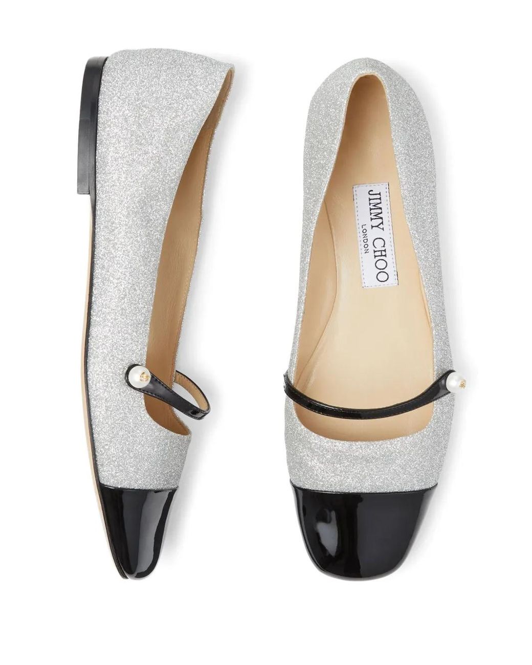Jimmy Choo Metallic Elisa Leather Ballerina Shoes
