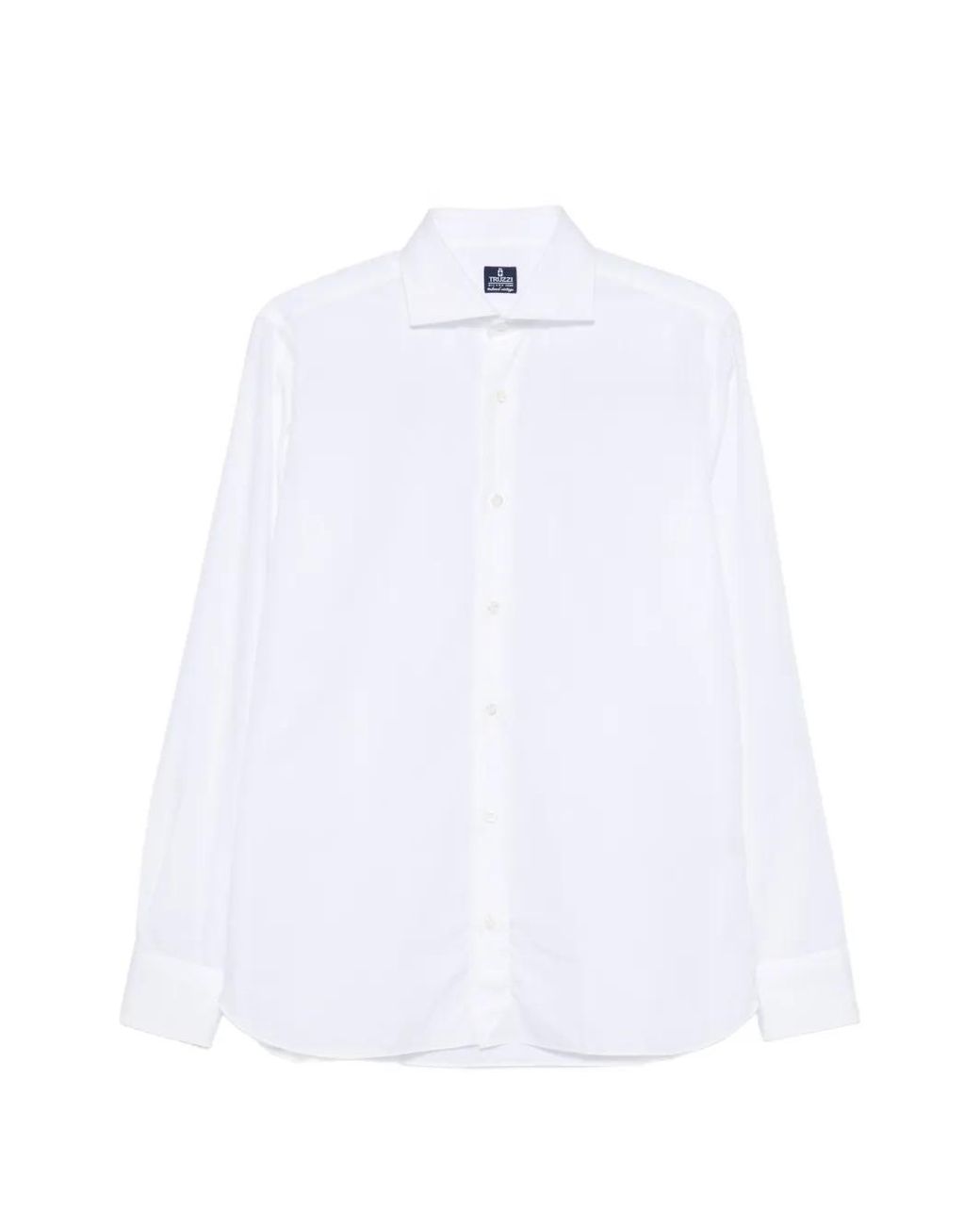 Truzzi White Spread-Collar Long-Sleeve Shirt for men