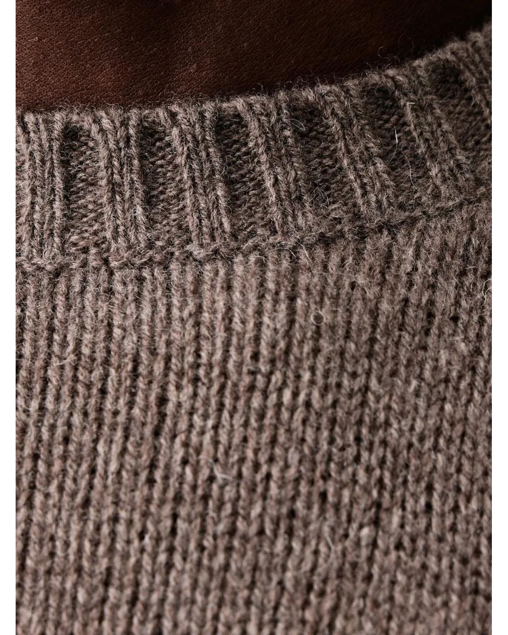 Mc2 Saint Barth Brown Raglan-Sleeve Ribbed-Trim Sweater for men
