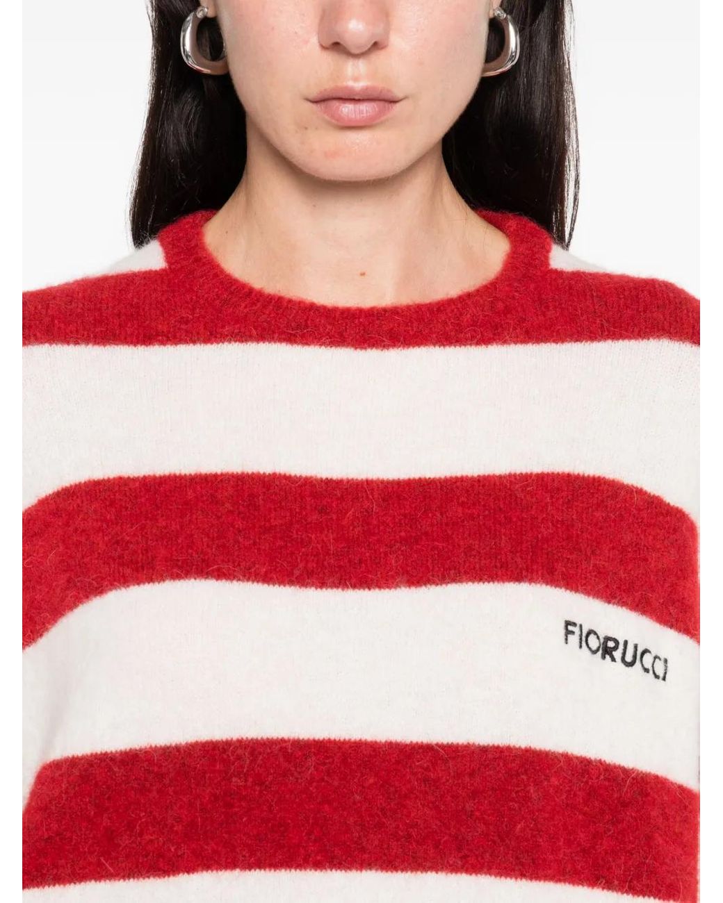 Fiorucci Red Striped Crew-Neck Jumper