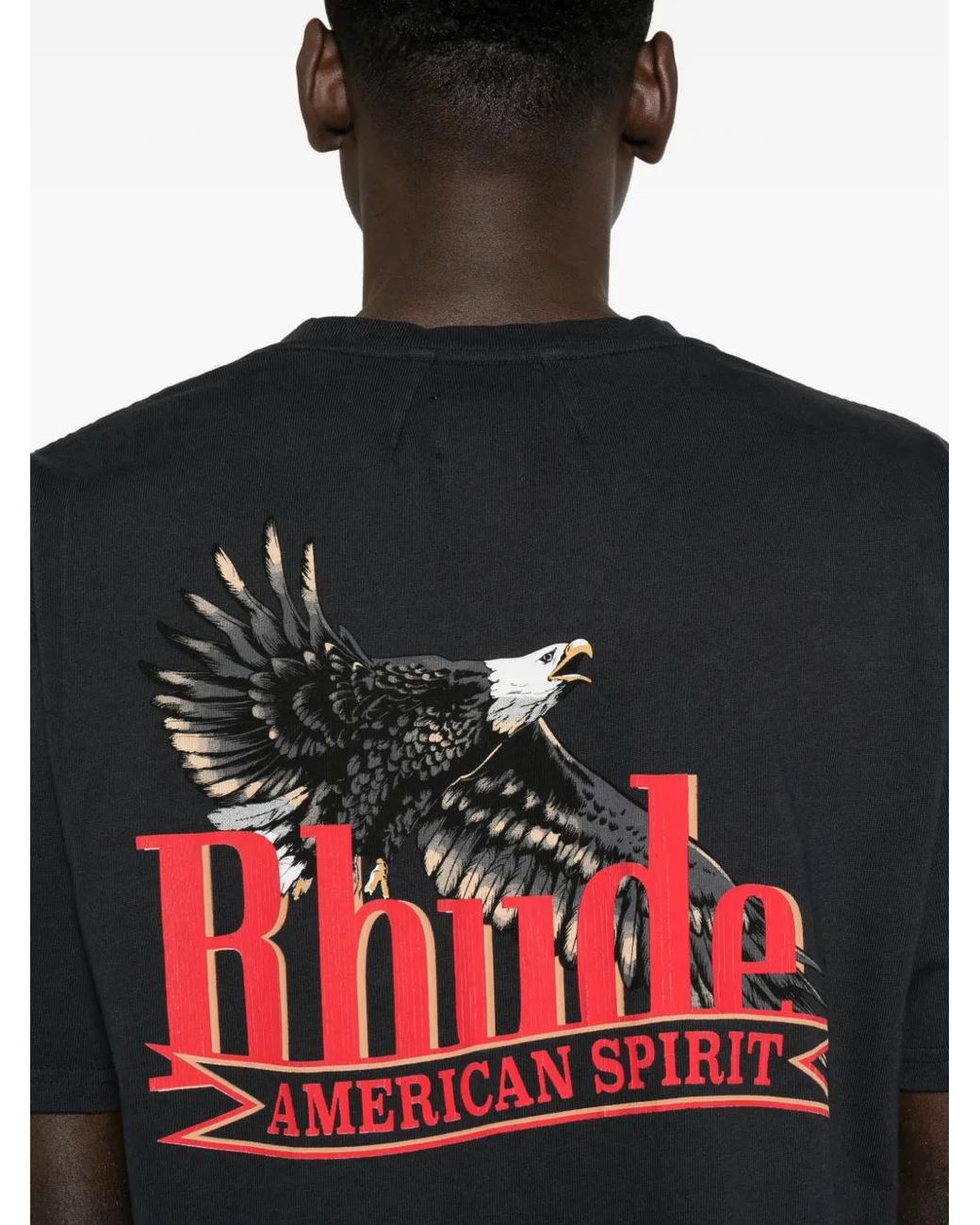 Rhude Black American Spirit Pocket T-Shirt for men