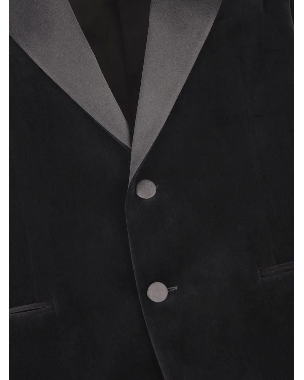 Ferragamo Black Velvet Single-Breasted Suit for men