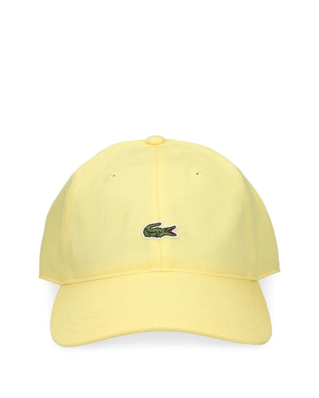 Lacoste Yellow Cotton Twill Cap