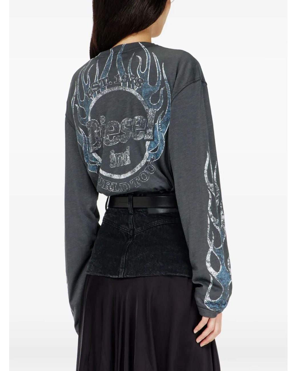 DIESEL Gray Long-Sleeve T-Shirt