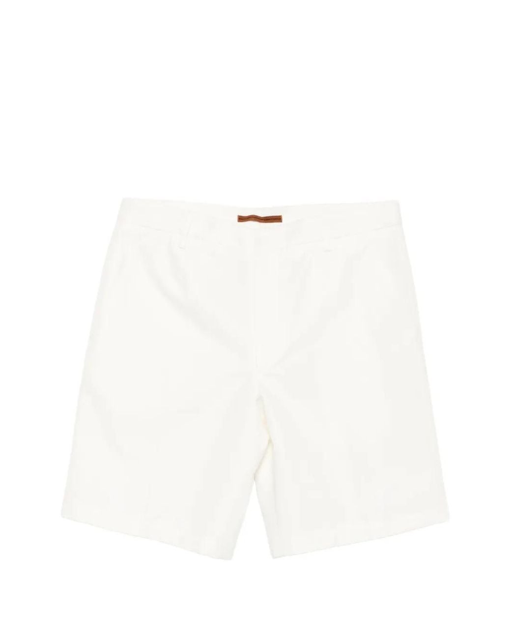 Zegna White Pressed-Crease Shorts for men
