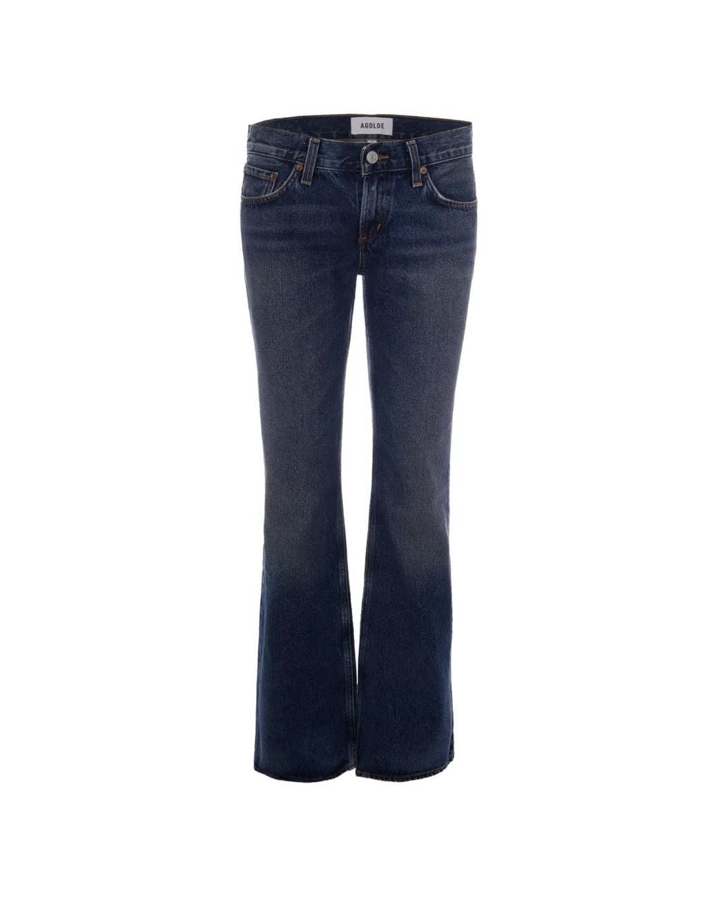 Agolde Blue Faded-Effect Flared-Leg Jeans