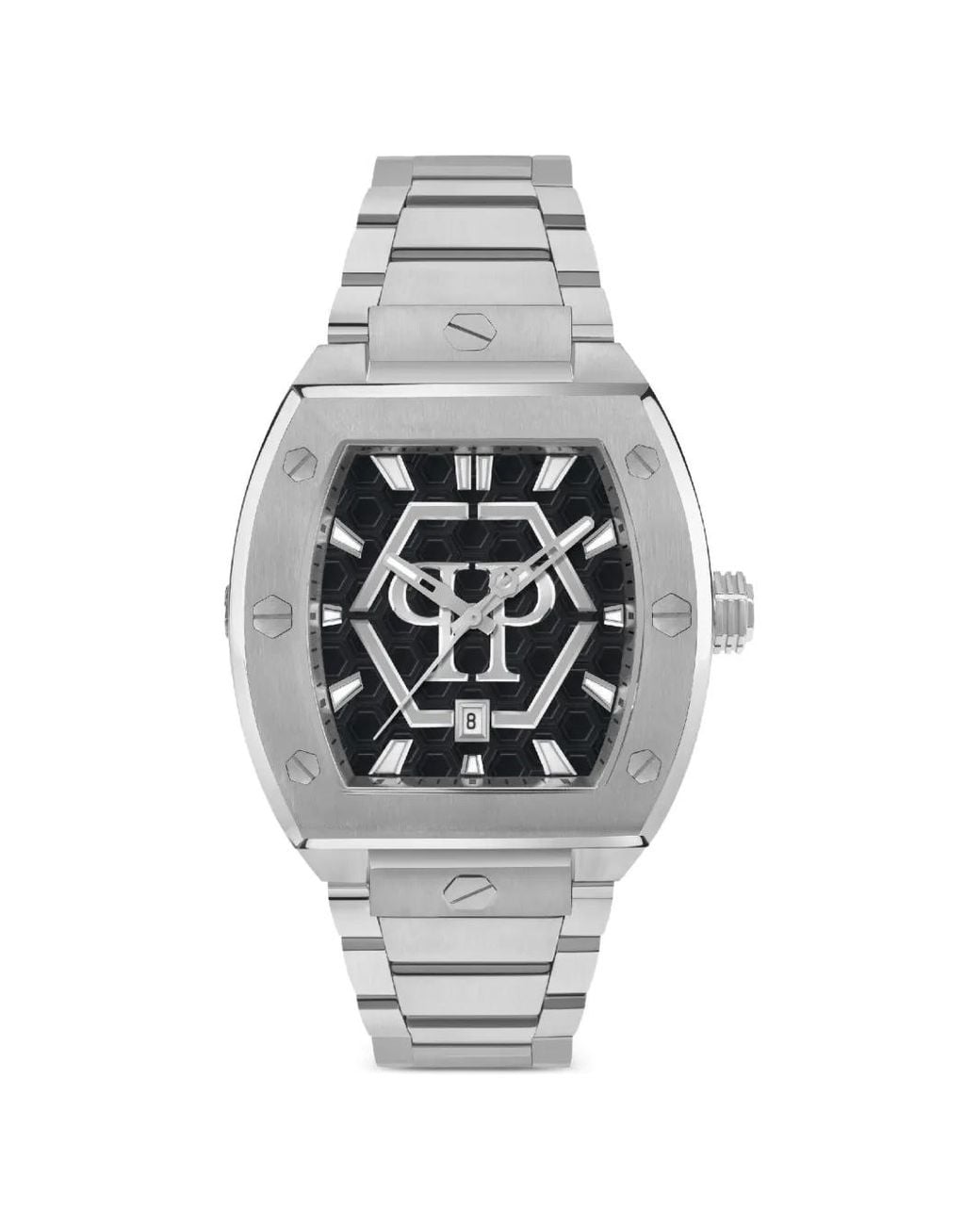 Philipp Plein Gray Montre Hexagon Phantom Tonneau 44 Mm for men