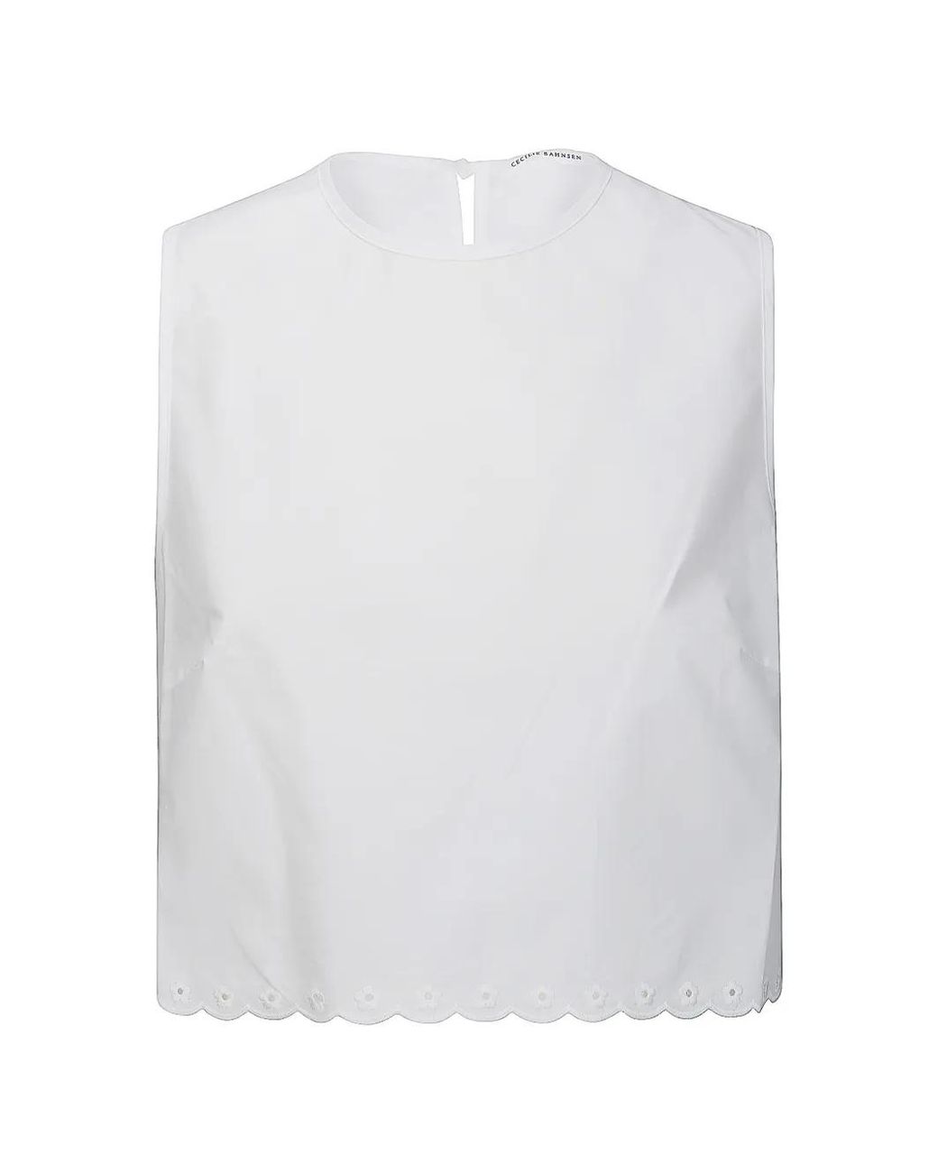 CECILIE BAHNSEN White Haut En Broderie Anglaise À Nœud