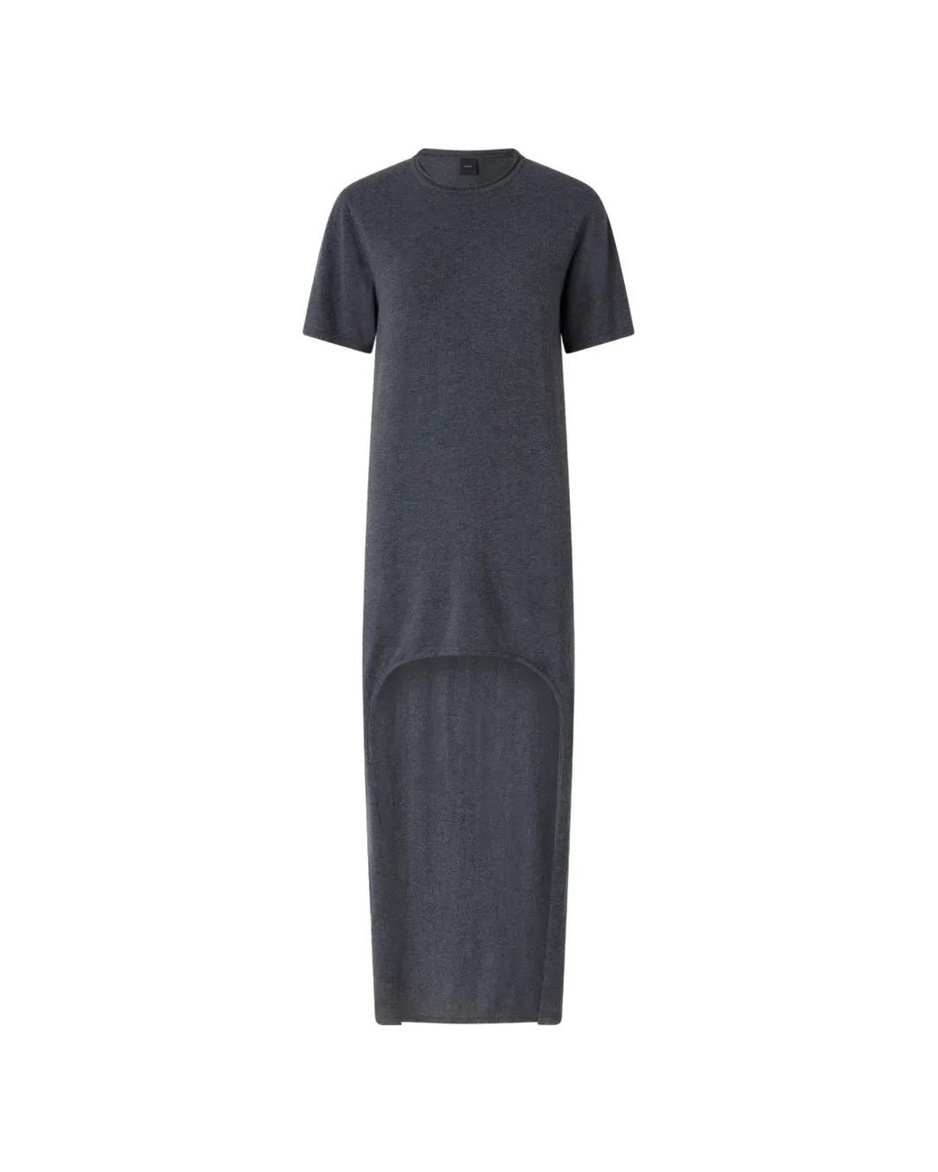 Pinko Blue Asymmetric-Hem Knitted Mini Dress