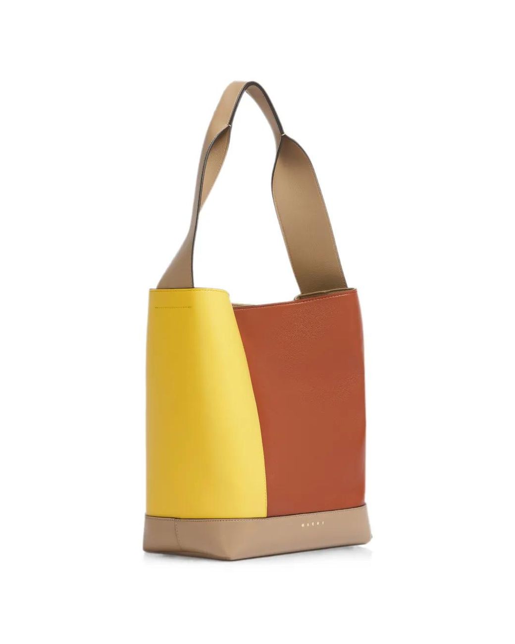 Marni White And Taupe Leather Pod 2.0 Bag