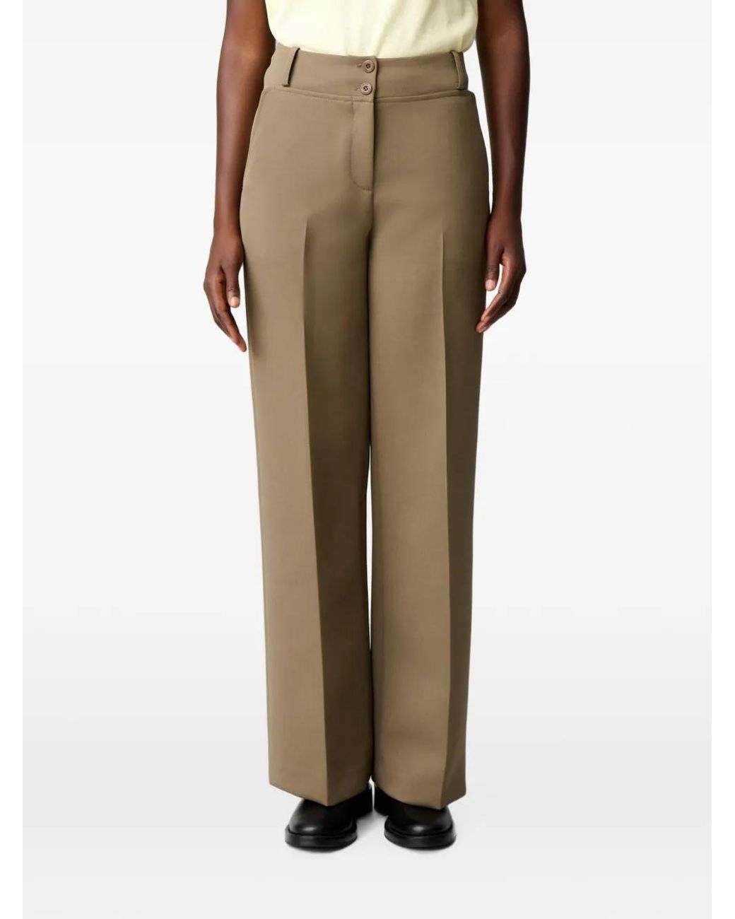 Claudie Pierlot Natural Pantalon À Coupe Droite