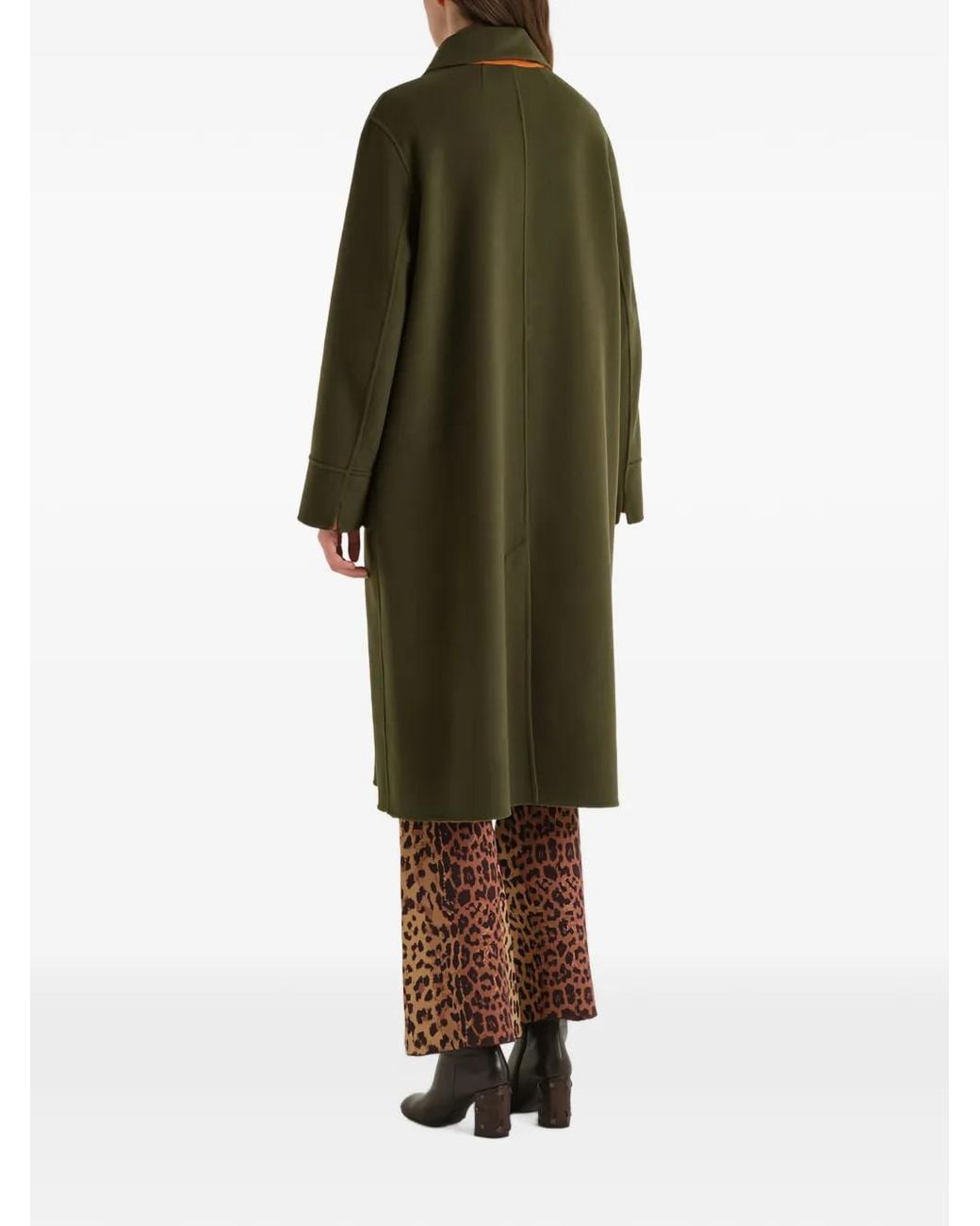 Maliparmi Green Button-Fastening Pocket Coat
