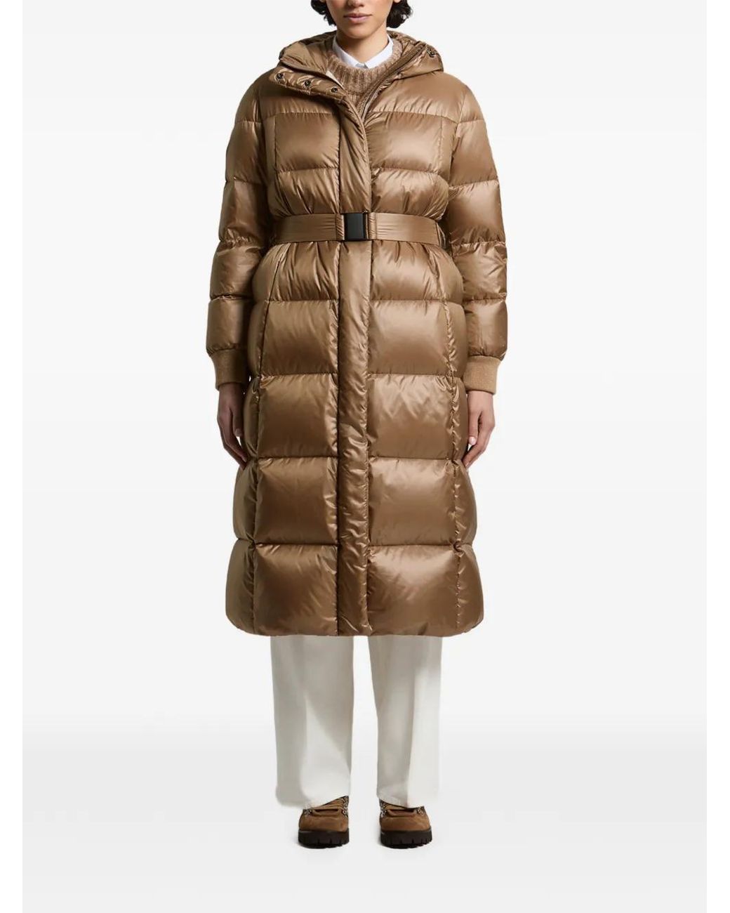 Peserico Natural Belted Hooded Coat