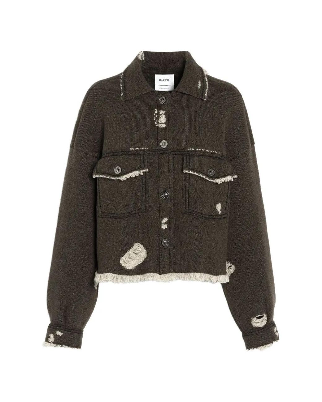 Barrie Black Denim Fringed Jacket